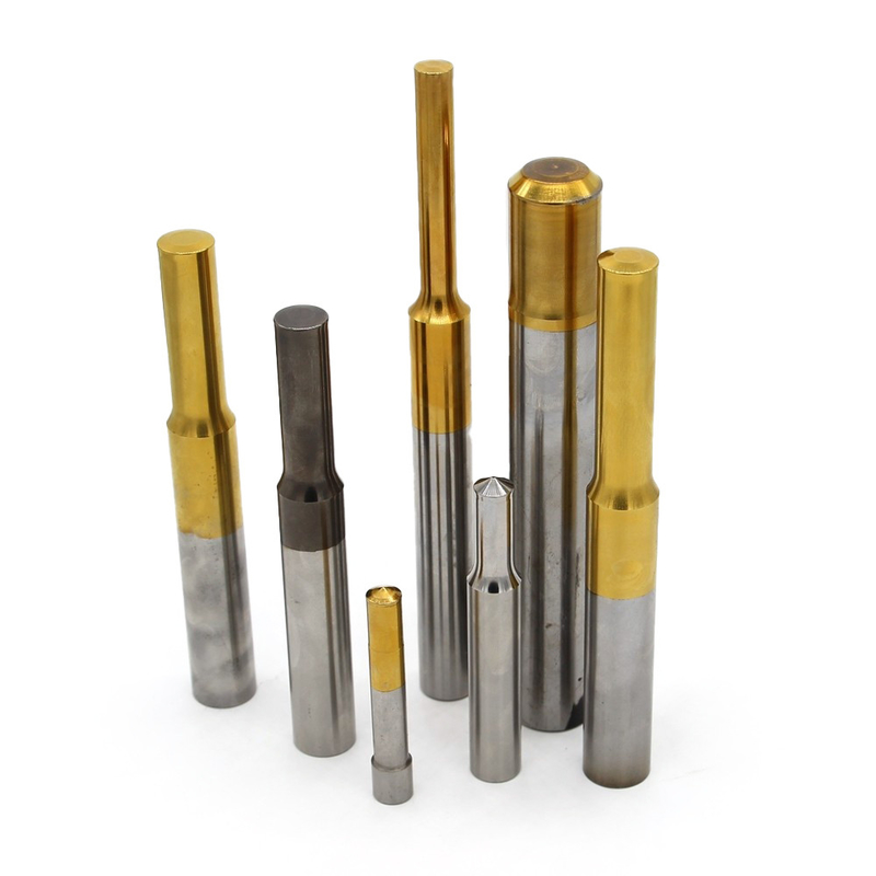 Pin de poinçonnage en carbure de tungstène revêtu de titane pour une durée de vie prolongée Idéal pour les industries d'estampage par extrusion à froid à tête froide Offrant une résistance à l'usure élevée et une ténacité supérieure